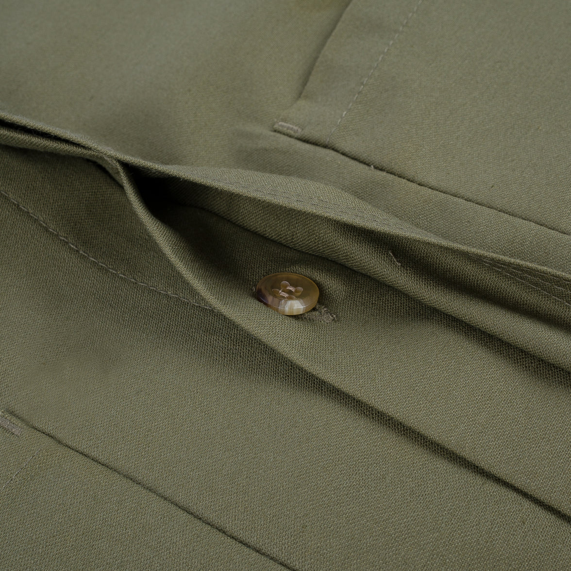 Printed Marshall Islander Short Sleeve Shirt in Olive Sateen