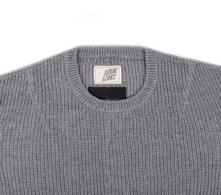 "Clarence Bay" Cotton/Cashmere Sweater - Grey