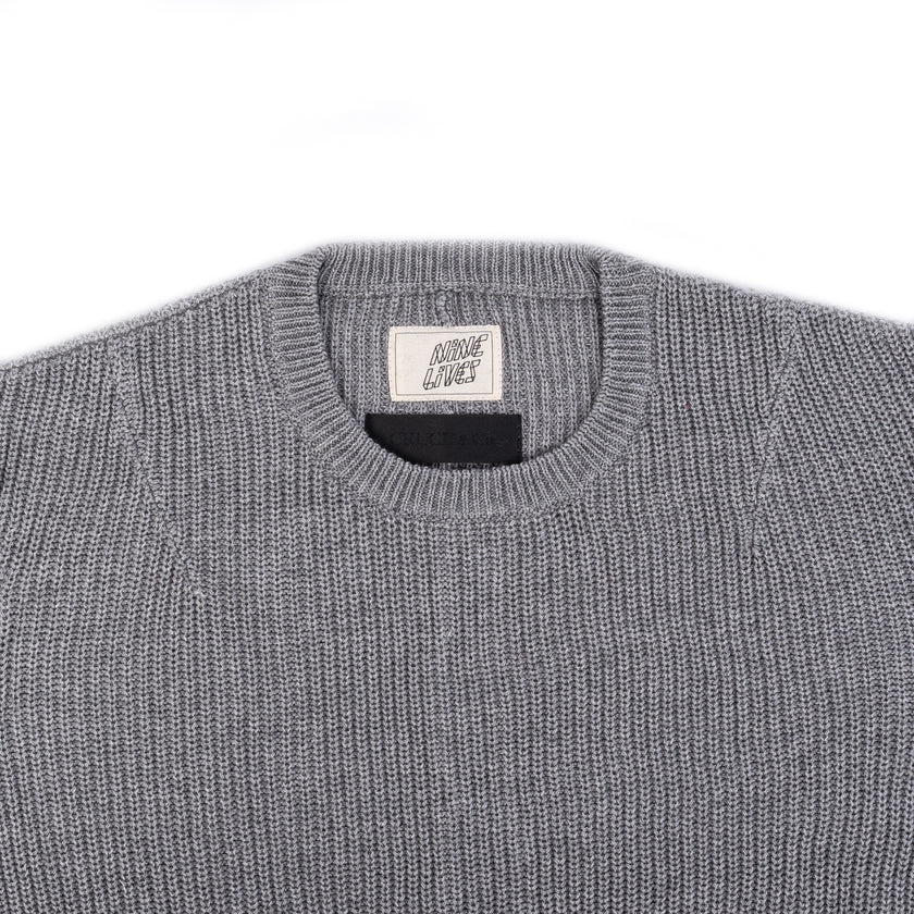 "Clarence Bay" Cotton/Cashmere Sweater - Grey