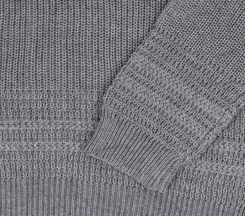 "Clarence Bay" Cotton/Cashmere Sweater - Grey