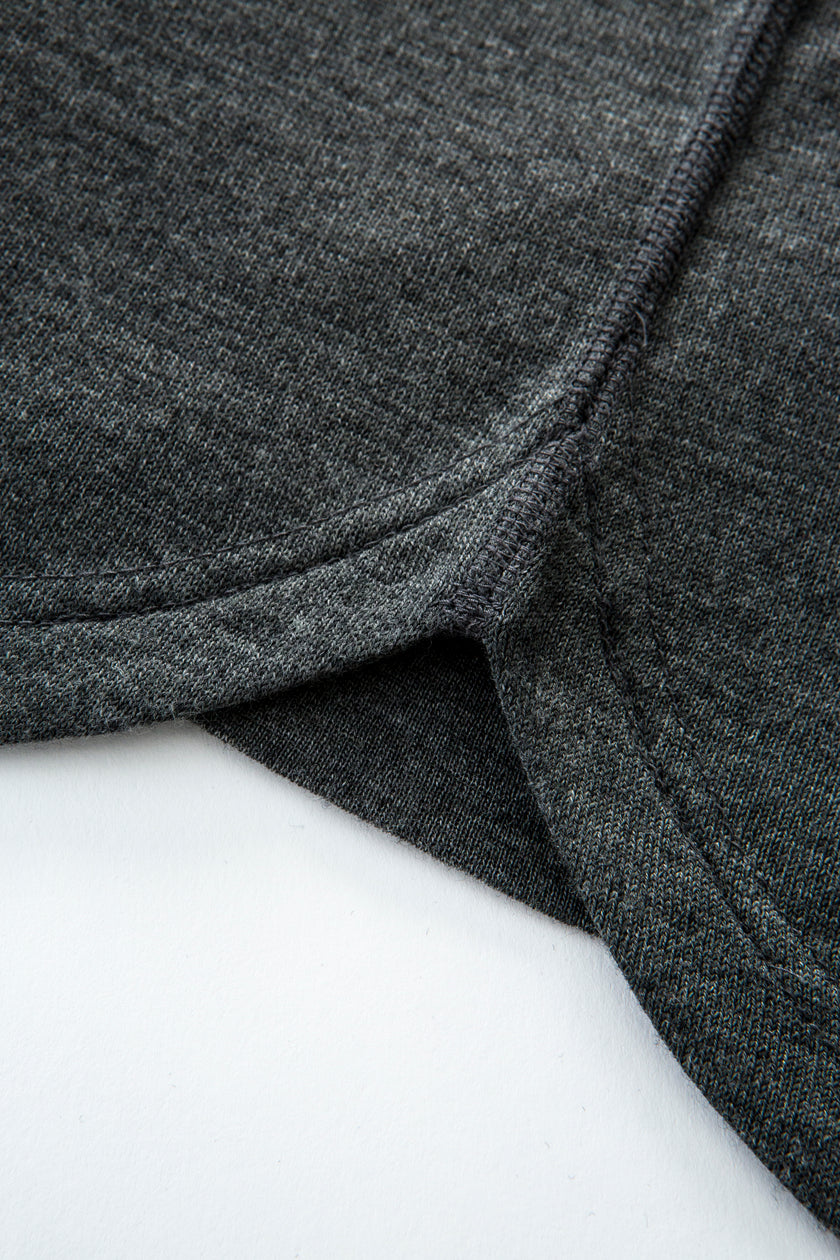 "Legrasse" Long-Sleeve Merino Henley - Grey