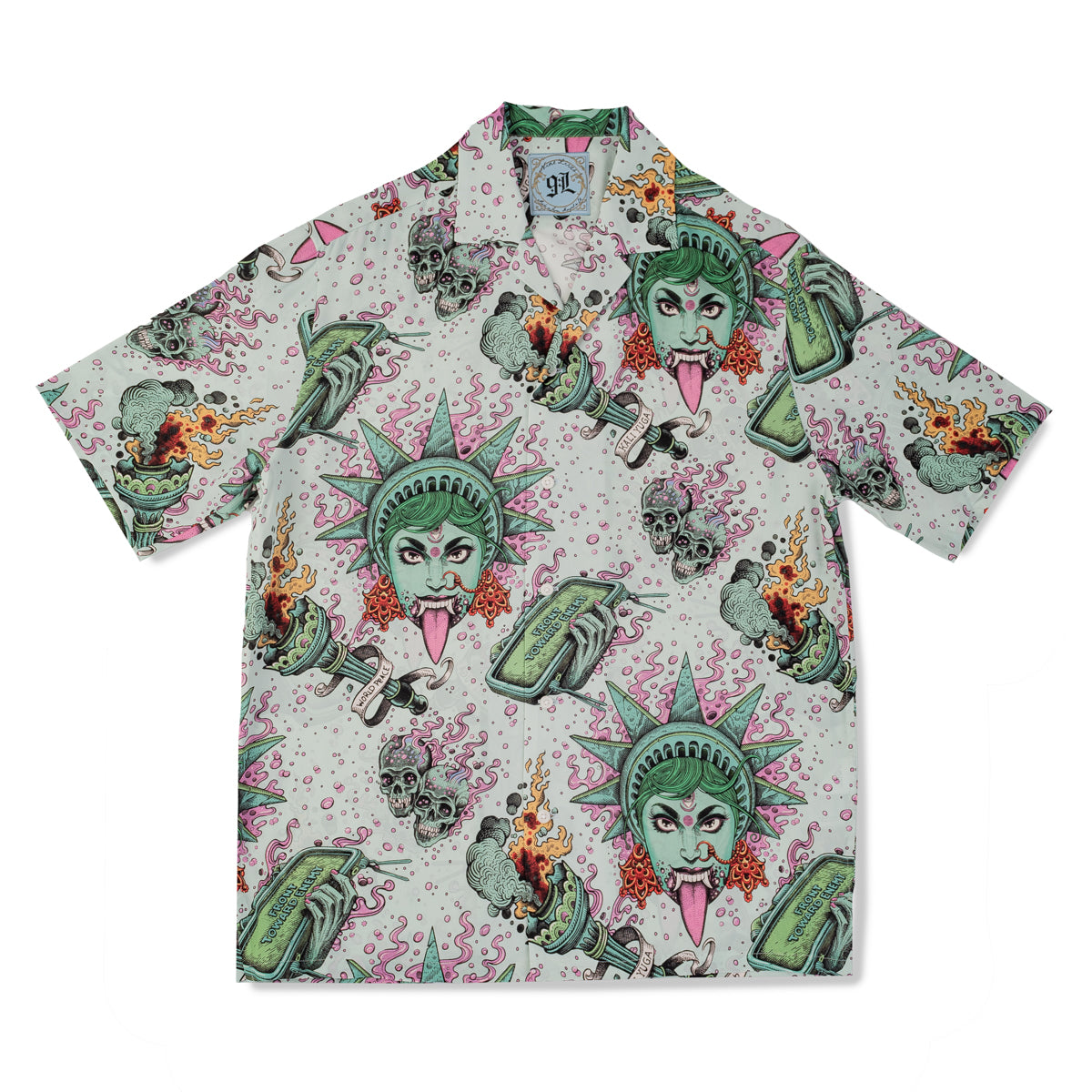 Kalifornia Über Alles Camp Collar Shirt in Rayon (Short Sleeve) - Lucille Balle