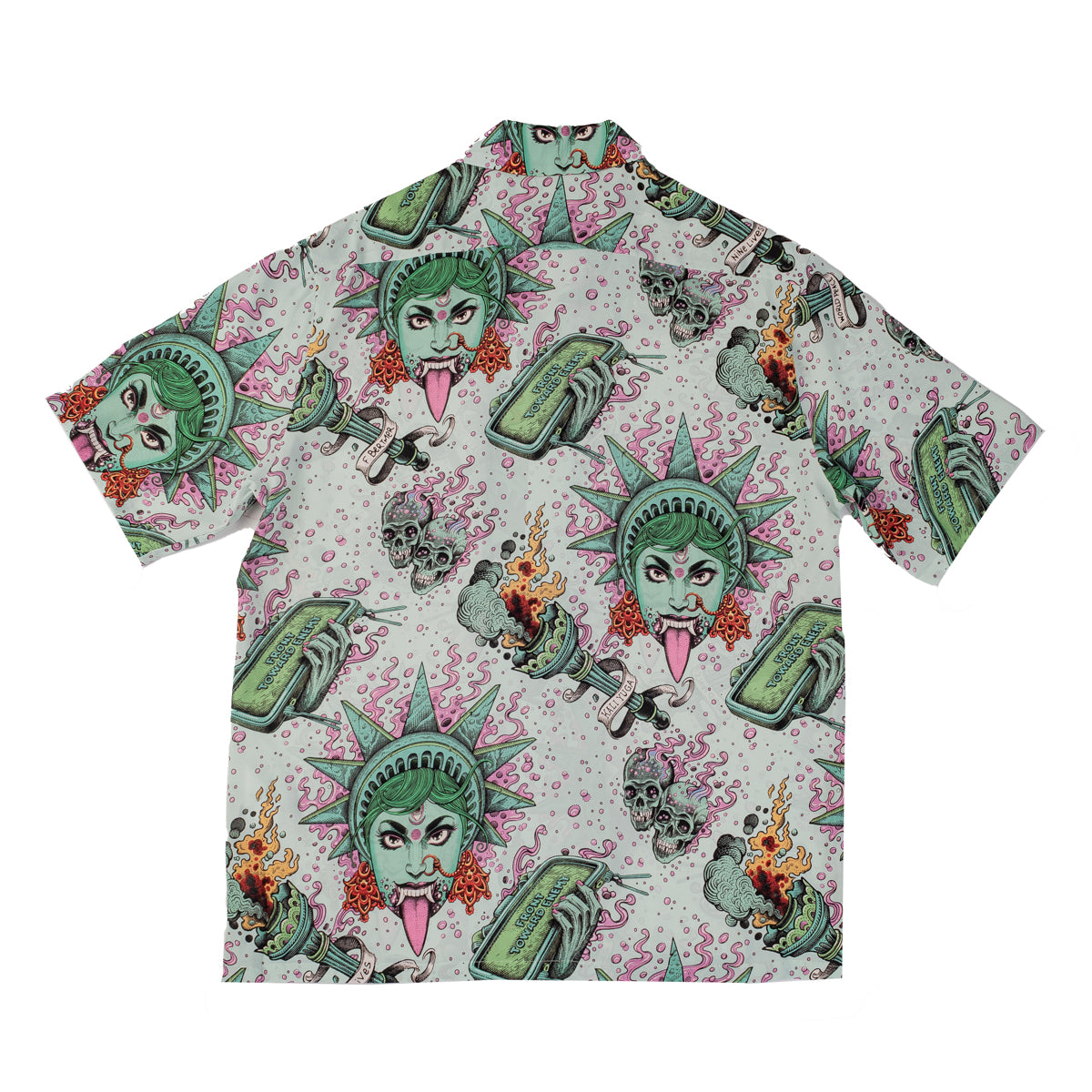 Kalifornia Über Alles Camp Collar Shirt in Rayon (Short Sleeve) - Lucille Balle