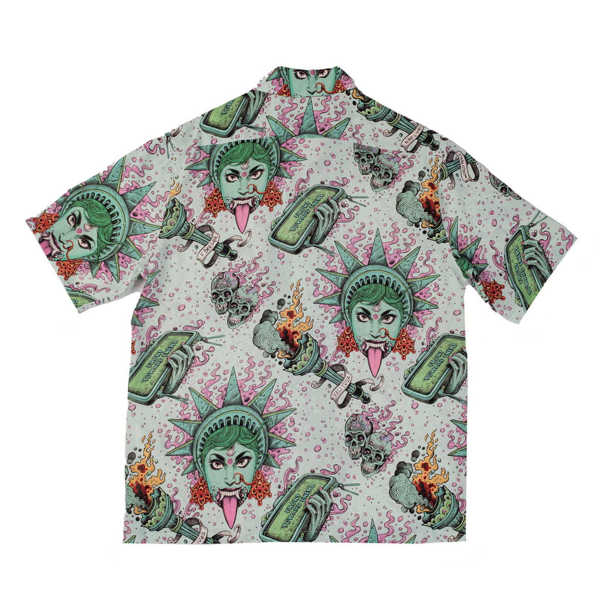 Kalifornia Über Alles Camp Collar Shirt in Rayon (Short Sleeve) - Lucille Balle