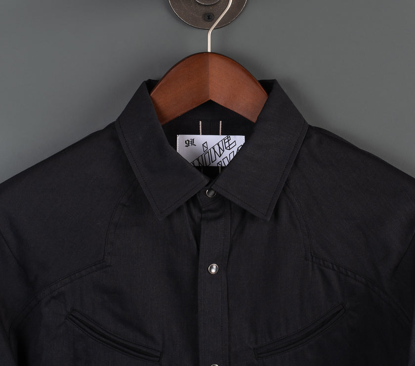 Replicant Raglan Denim Western Shirt - Black